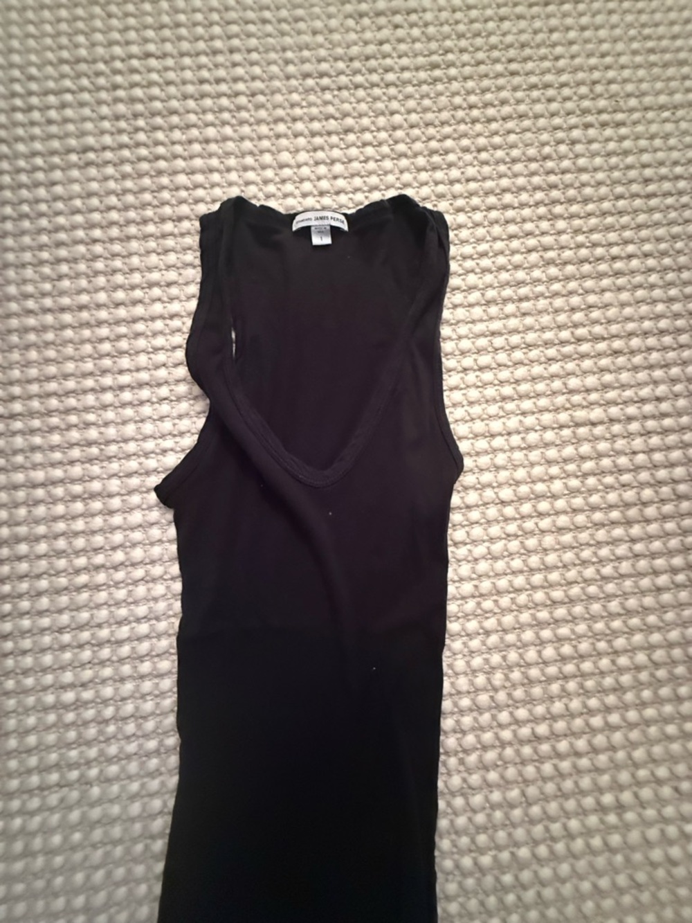 James Perse Black V-Neck Rib Tank